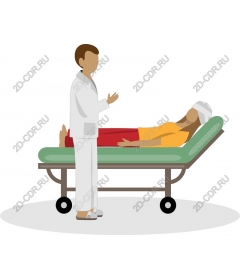 Collaboration in healthcare: a doctor with a patient on examining table