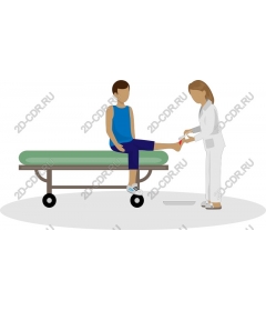 The doctor treating the injury of the foot