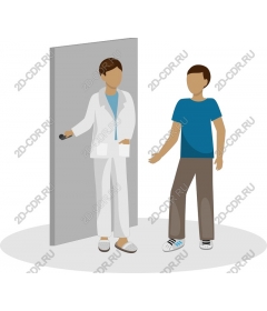 Friendly doctor and patient