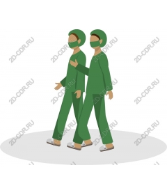 Two medical workers in uniforms