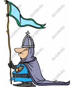 Noble knight with a flag