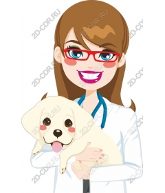 Happy vet and puppy