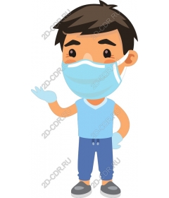 Funny boy in mask