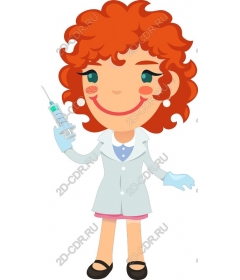 Cheerful character of a nurse