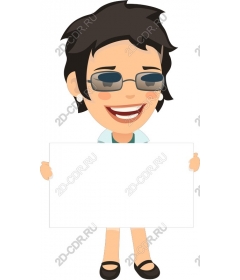 Fun character with a blank sign