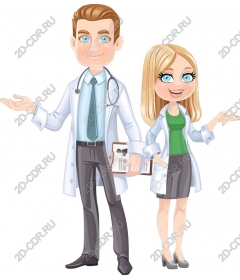 Cheerful couple of doctors