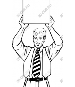 Businessman with blank sign