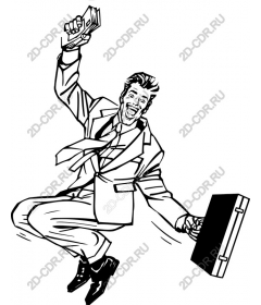  Happy businessman celebrates