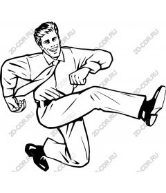  Joyful businessman in motion