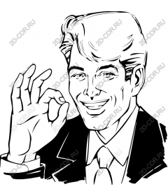  Confident businessman "OK"gesture