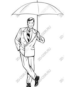  Elegant gentleman with an umbrella