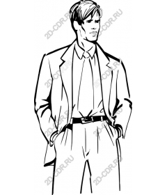  Elegant male figure in a suit