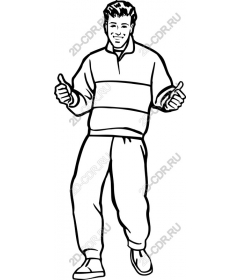 Funny male character raised up the thumb