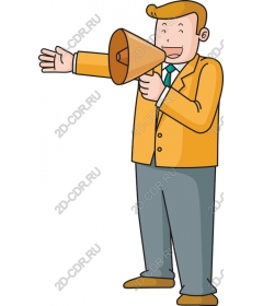 Cheerful man with a megaphone