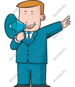  Confident businessman Megaphone