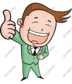 Cheerful businessman gives a thumbs up