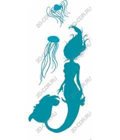  Adorable mermaid and jellyfish
