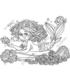 Charming mermaid coloring