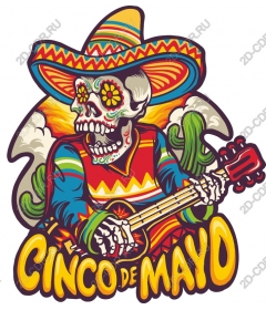  Festive skeleton Cinco de Mayo