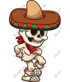  Dancing skeleton in a sombrero