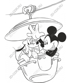  Adventure Mickey mouse and Pluto on the gondola