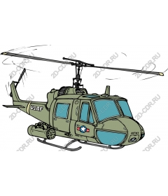 Классический военный вертолет - Huey