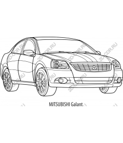  Mitsubishi Galant Line Art