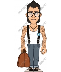 Trendy tattoo character