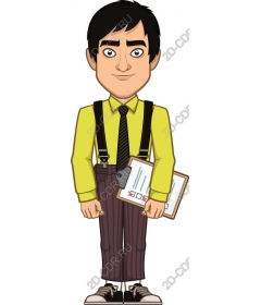 Cartoon character with clipboard