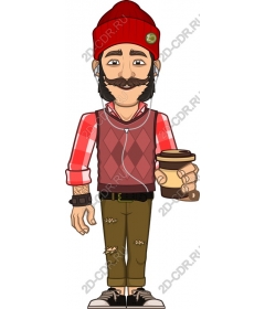 Fashionable hipster character
