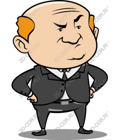  Confident bald businessman