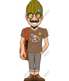 Fashionable character with a mustache