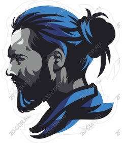  Stylized man with blue hair