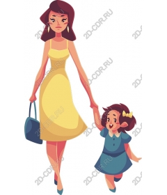  Mother and daughter Illustrative