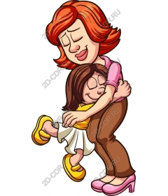  Touching embrace mother and daughter