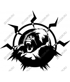 Roaring gorilla