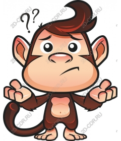  Confused cartoon monkey