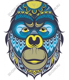 Stylized face of a gorilla