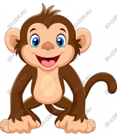 The playful image of cartoon monkey