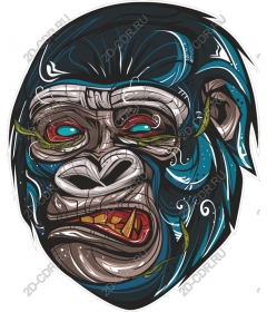 Head ferocious gorilla