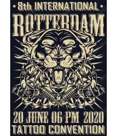  Tattoo ferocious lion to the Rotterdam tattoo Convention