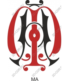  Elegant emblem-monogram in black and red colors
