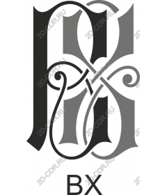  Elegant monogram in black and grey colors
