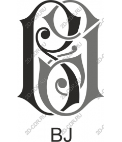  Elegant monogram BJ