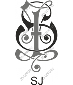  Elegant monogram SJ