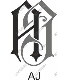 Элегантная монограмма AJ