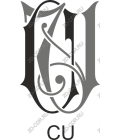  Elegant monogram CU