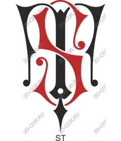 ST monogram in vintage style