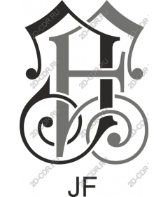  Elegant monogram H and F