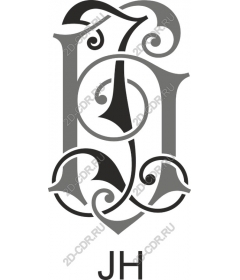  Elegant monogram JH
